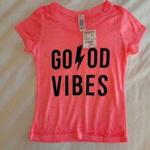 NWT Neon PInk 'Good Vibes' Kids T-Shirt